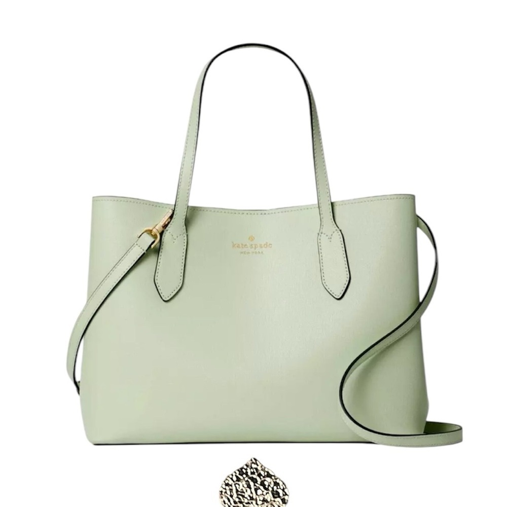 New Kate Spade Harper Satchel Grain Leather Light Olive